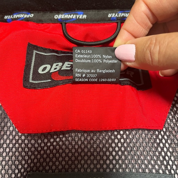 Obermeyer ATC Red & Black Ski Snowboard Jacket Mens Sz M Hood Zip Pockets lined - Picture 15 of 16